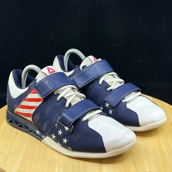 Reebok Crossfit USA Red/Blue Weightlifting Shoes Lifter US Wmns Sz 9 - Picture 4 of 10